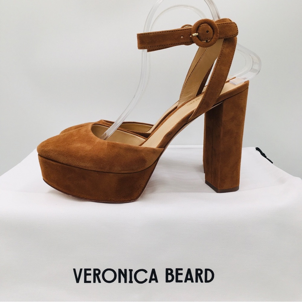 Veronica Beard - MAGDA - Hazelwood Suede - Platform Heel Women’s sandals 9.5 M